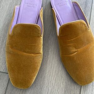 Sezane Ochre Velvet Loafers